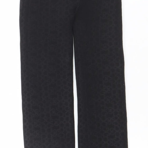 Barbie Women Black M Leggings Stretch Embossed Logo Thermal Winter