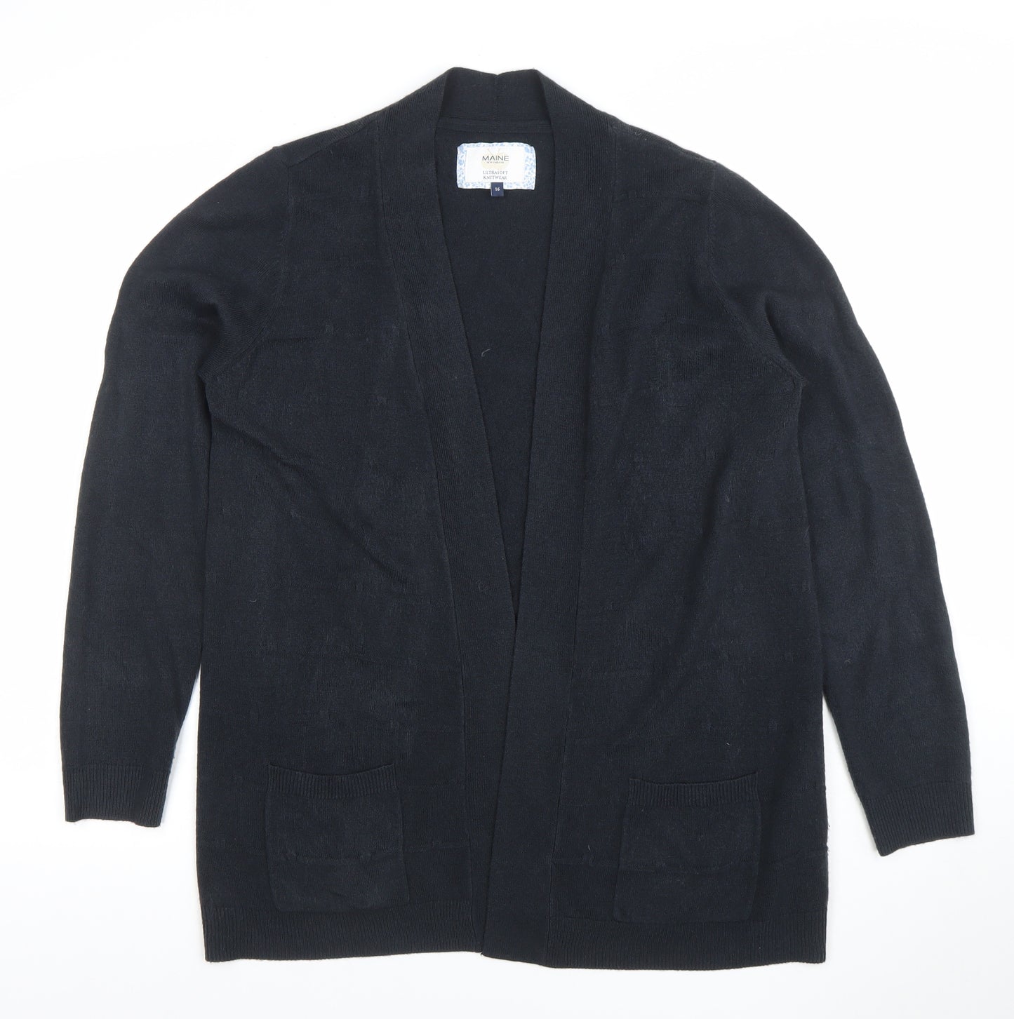Maine New England Women's Black Size 16 Cardigan Ultra Soft Knitwear