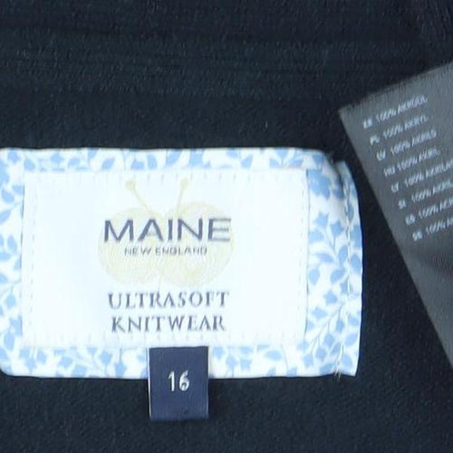 Maine New England Women's Black Size 16 Cardigan Ultra Soft Knitwear
