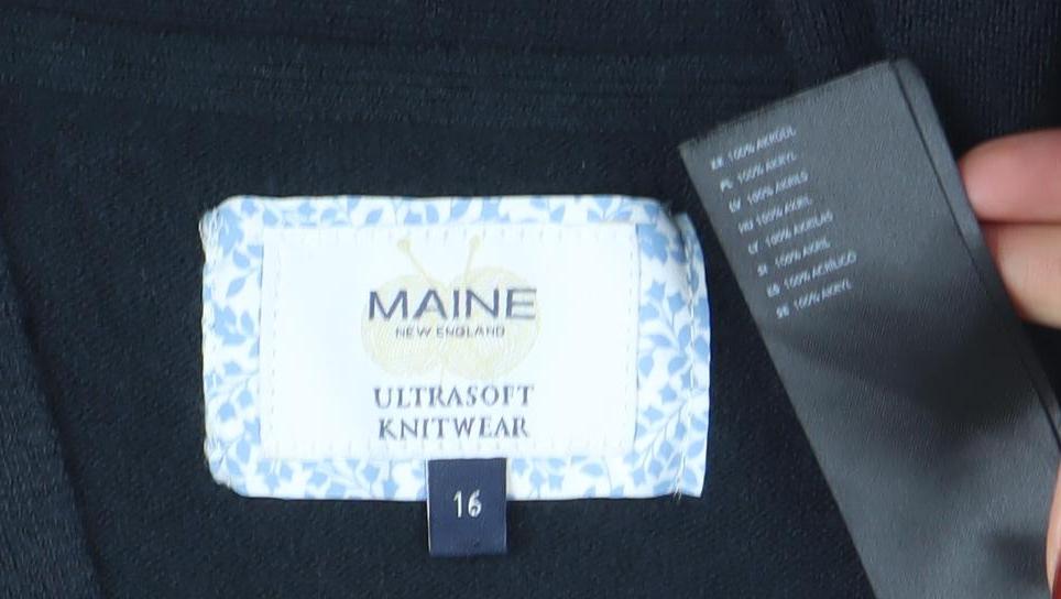Maine New England Women's Black Size 16 Cardigan Ultra Soft Knitwear