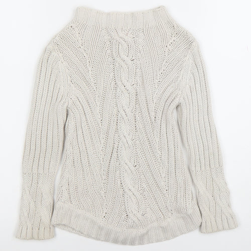Jigsaw Junior Girls Beige Cable Knit Cotton Jumper 6-7 Years