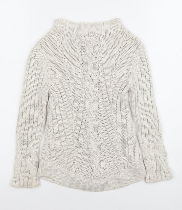 Jigsaw Junior Girls Beige Cable Knit Cotton Jumper 6-7 Years