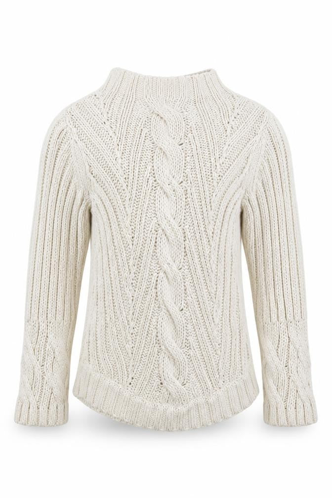 Jigsaw Junior Girls Beige Cable Knit Cotton Jumper 6-7 Years