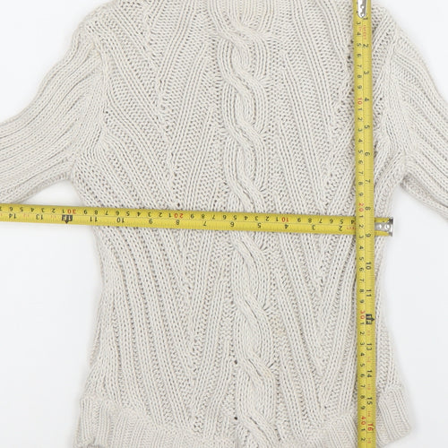 Jigsaw Junior Girls Beige Cable Knit Cotton Jumper 6-7 Years