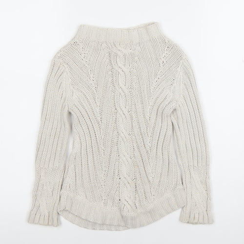 Jigsaw Junior Girls Beige Cable Knit Cotton Jumper 6-7 Years