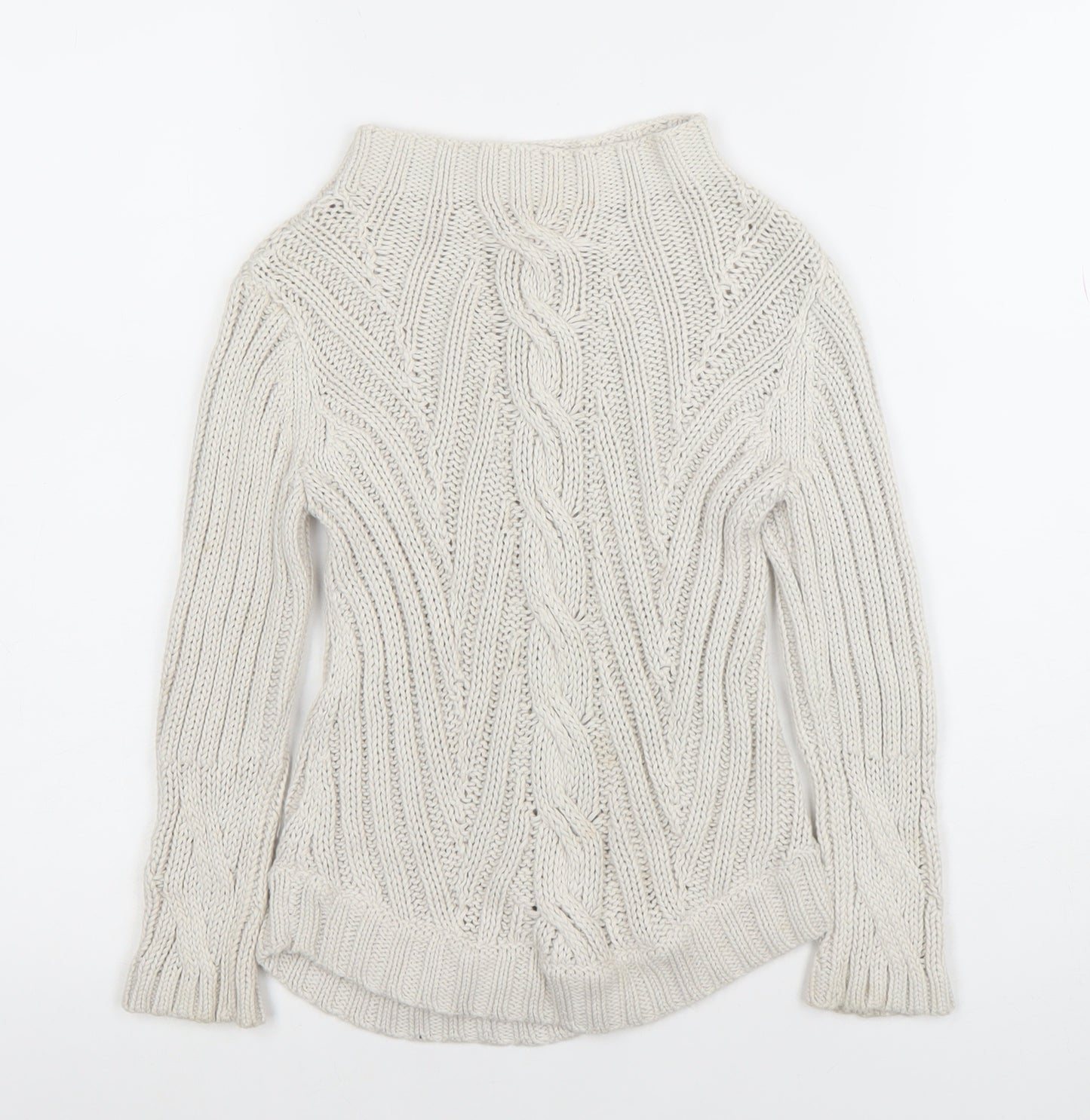Jigsaw Junior Girls Beige Cable Knit Cotton Jumper 6-7 Years