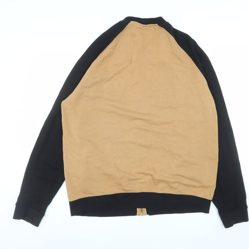 ASOS Men's Brown & Black Cotton Bomber Jacket XL Full Zip Casual