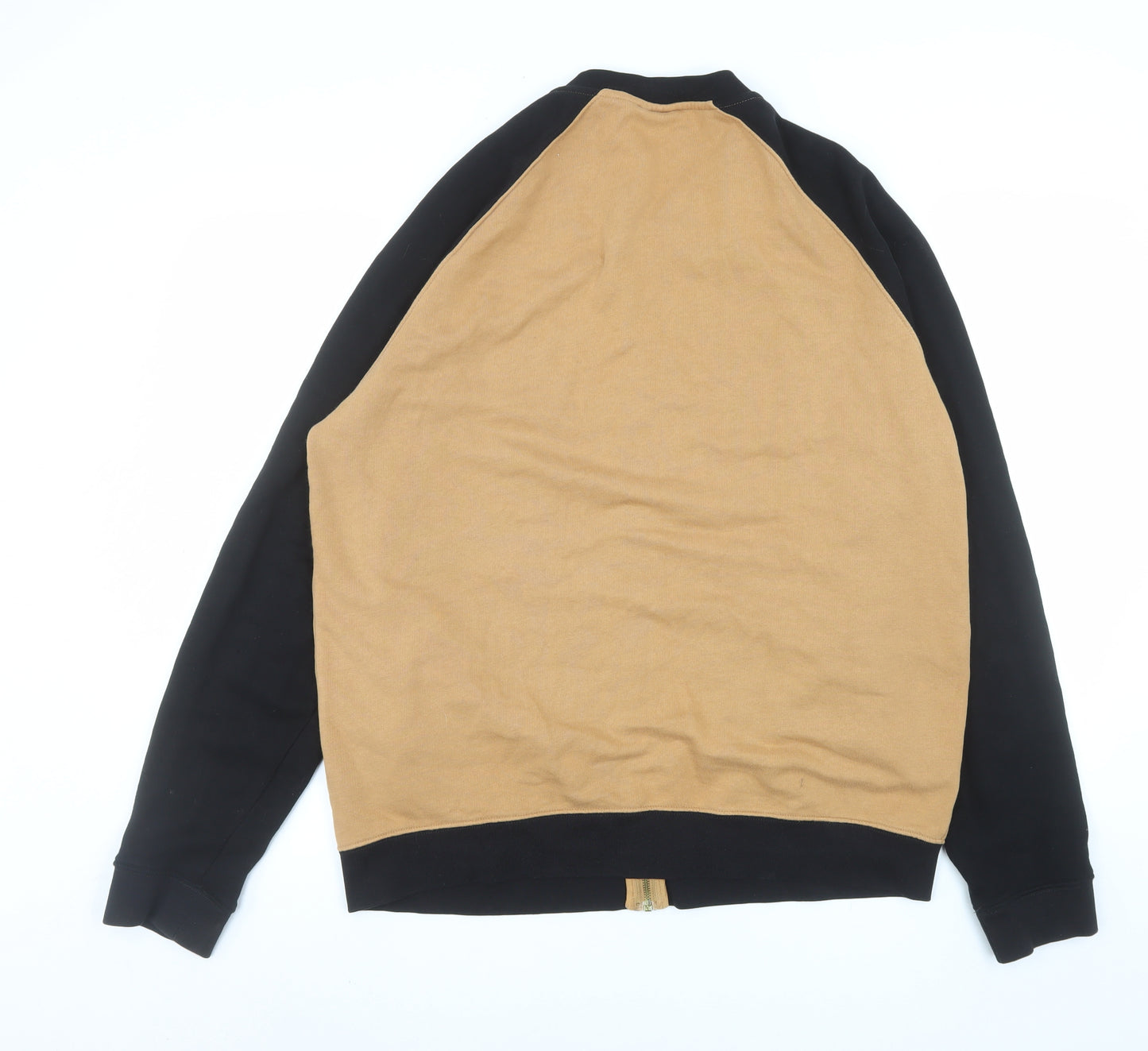 ASOS Men's Brown & Black Cotton Bomber Jacket XL Full Zip Casual