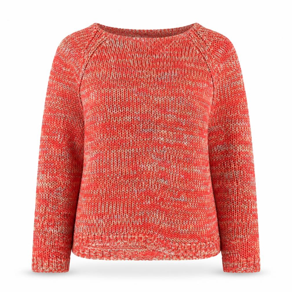 Front view of Vero Moda Women’s Red Acrylic Chunky Knit Jumper M Regular
