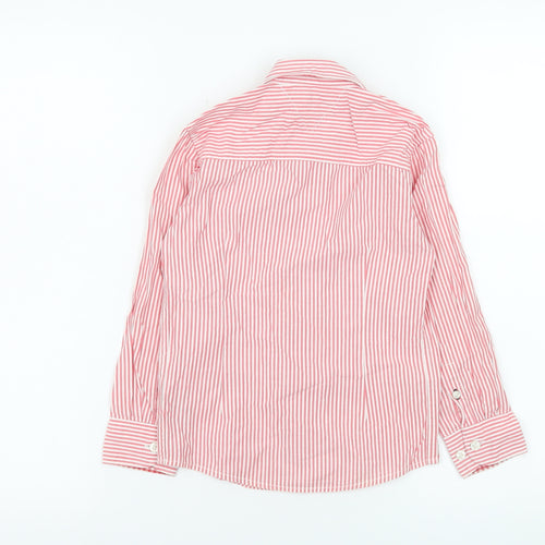 Tommy Hilfiger Boys Red Striped Cotton Button-Up Long Sleeve Shirt 6 Years