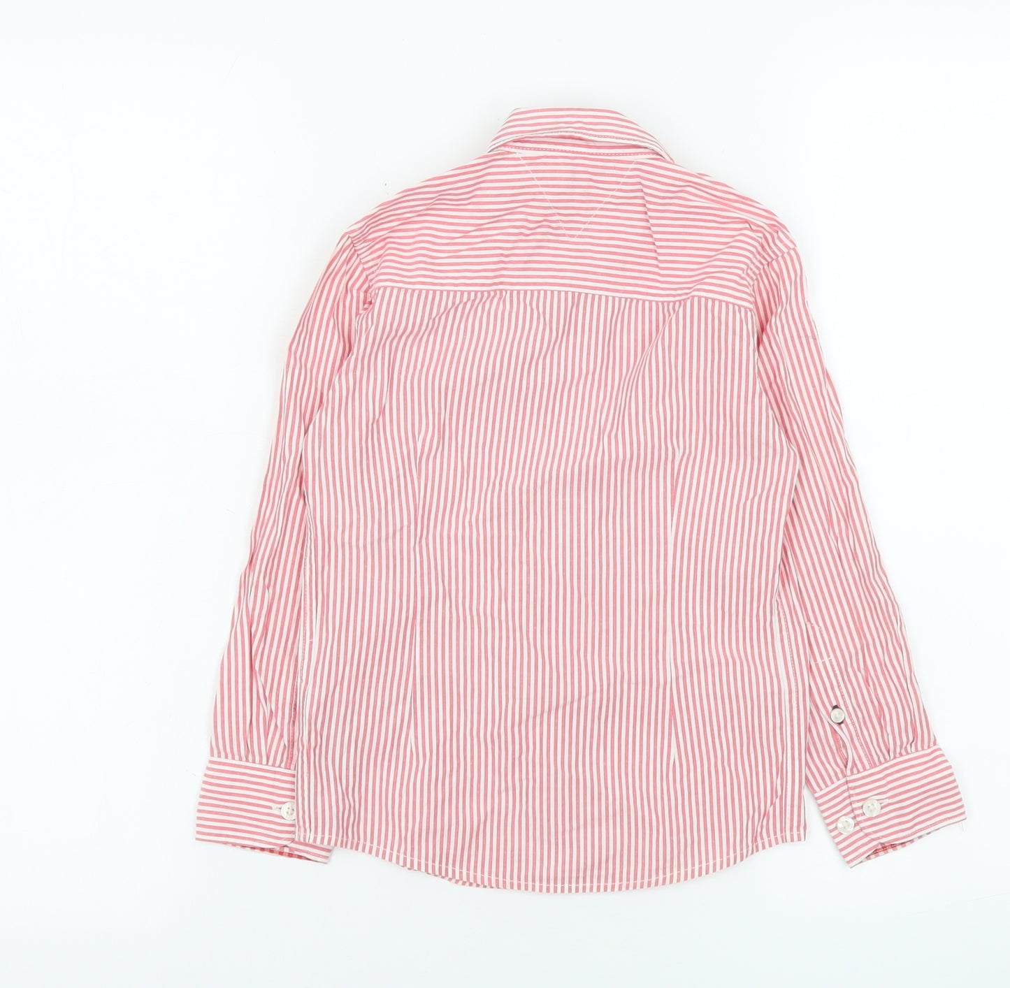 Tommy Hilfiger Boys Red Striped Cotton Button-Up Long Sleeve Shirt 6 Years