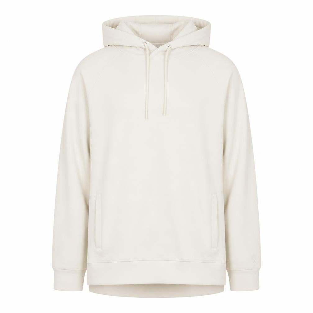 Front view of Marks & Spencer Men’s Ivory Pullover Hoodie L Regular Fit