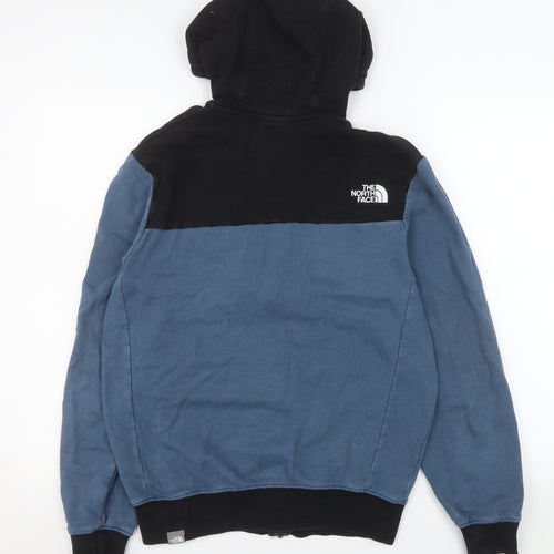 The North Face Mens Blue Hooded Cotton Full Zip Jacket Size S