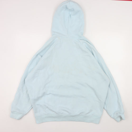 Adidas Women's Light Blue Pullover Hoodie Size L Cotton Blend Sweatshirt