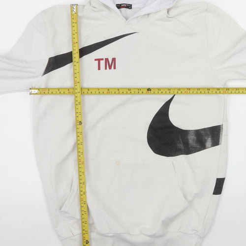 Nike Men's White XL Pullover Hoodie with Graphic Print Logo