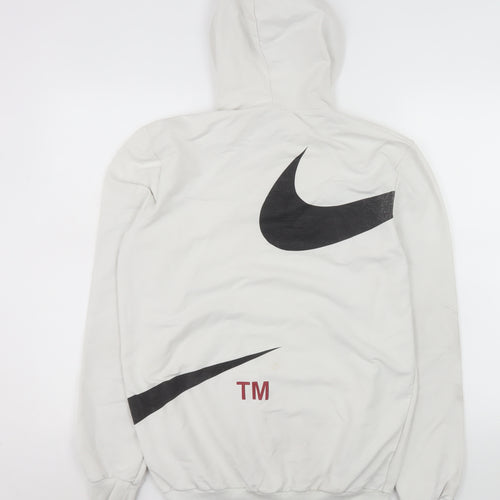 Nike Men's White XL Pullover Hoodie with Graphic Print Logo
