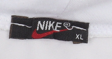 Nike Men's White XL Pullover Hoodie with Graphic Print Logo