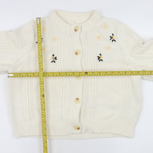 Marks and Spencer Women’s Ivory Embroidered Knit Cardigan Size 16