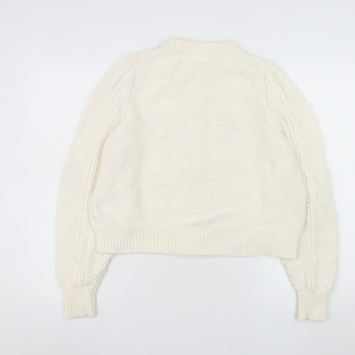 Marks and Spencer Women’s Ivory Embroidered Knit Cardigan Size 16