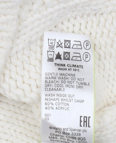 Marks and Spencer Women’s Ivory Embroidered Knit Cardigan Size 16