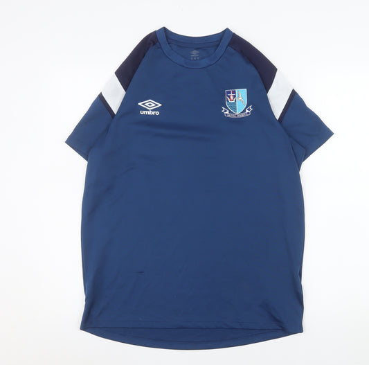 Umbro Men Blue Raglan Short Sleeve Football Jersey T-Shirt Size L