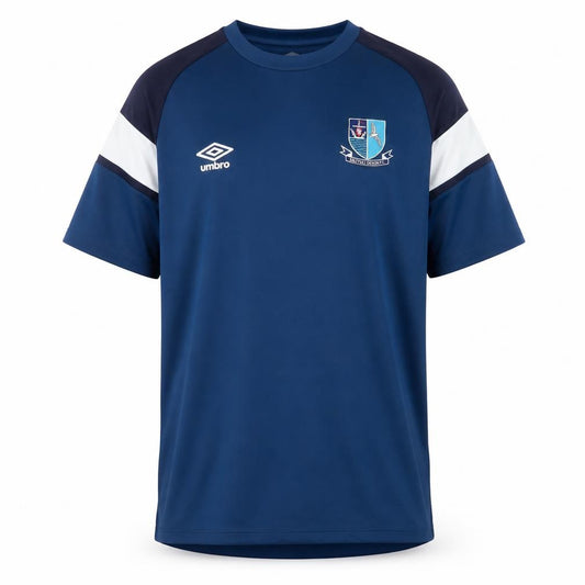 Umbro Men Blue Raglan Short Sleeve Football Jersey T-Shirt Size L