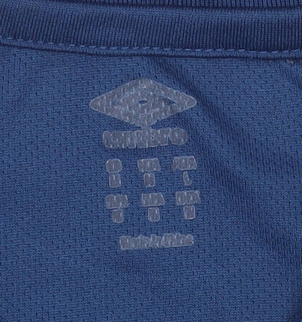 Umbro Men Blue Raglan Short Sleeve Football Jersey T-Shirt Size L