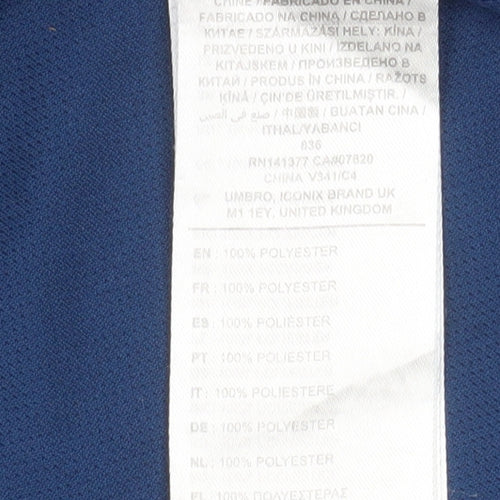 Umbro Men Blue Raglan Short Sleeve Football Jersey T-Shirt Size L