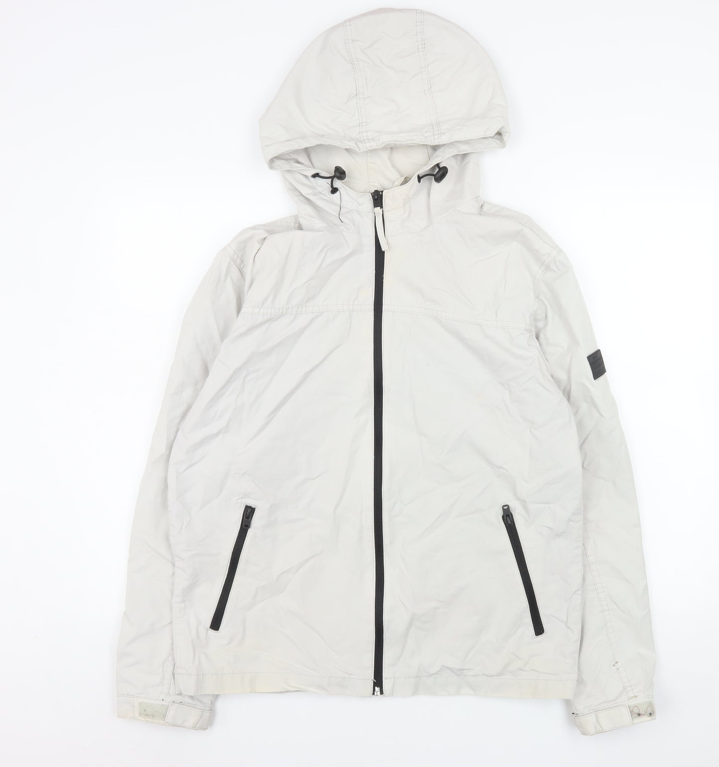 Jack & Jones Men’s White L Hooded Windbreaker Jacket