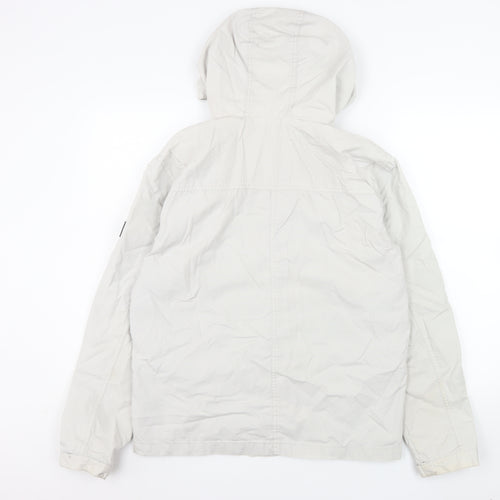 Jack & Jones Men’s White L Hooded Windbreaker Jacket