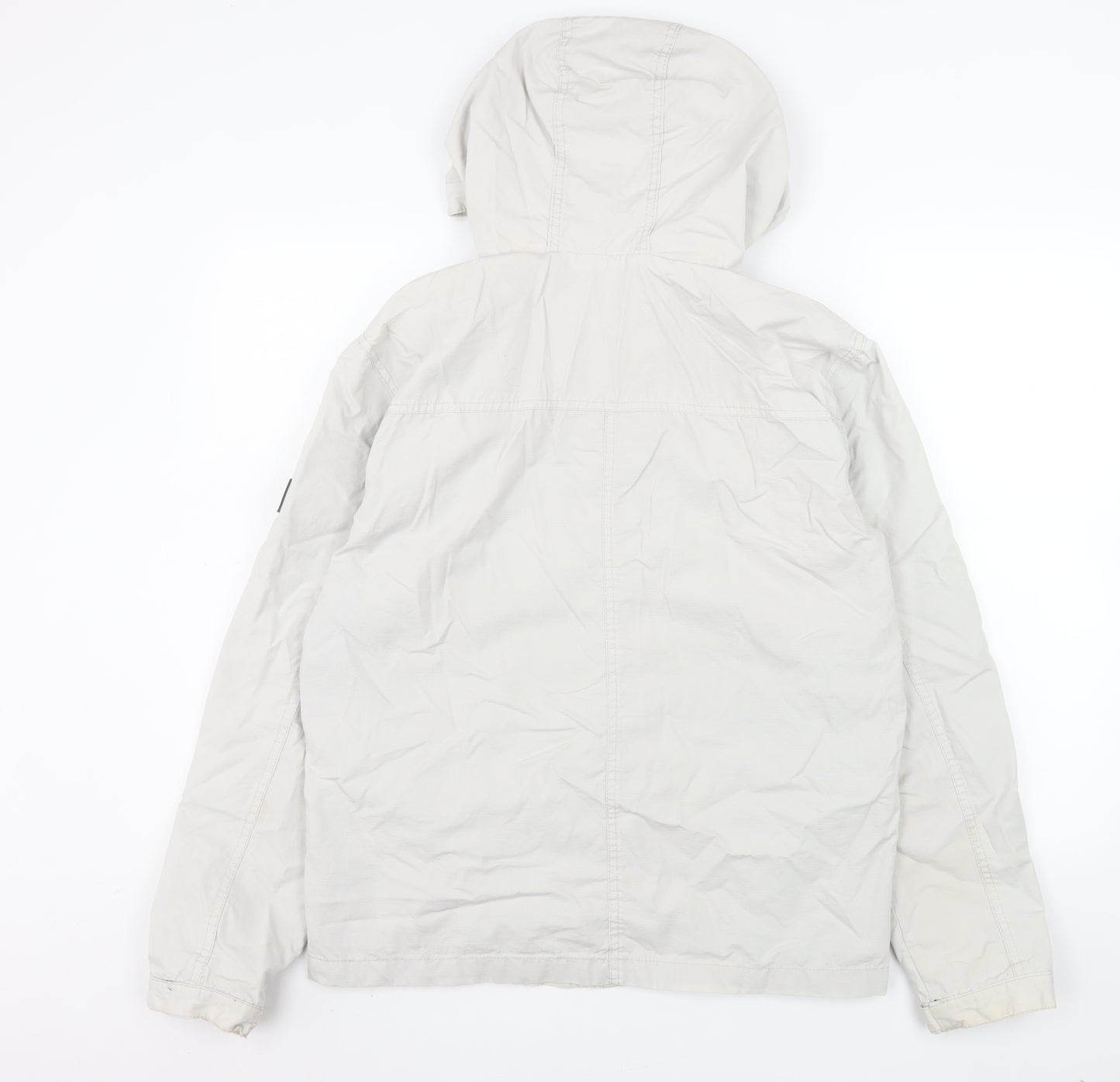 Jack & Jones Men’s White L Hooded Windbreaker Jacket
