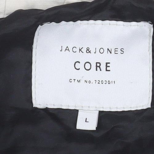 Jack & Jones Men’s White L Hooded Windbreaker Jacket