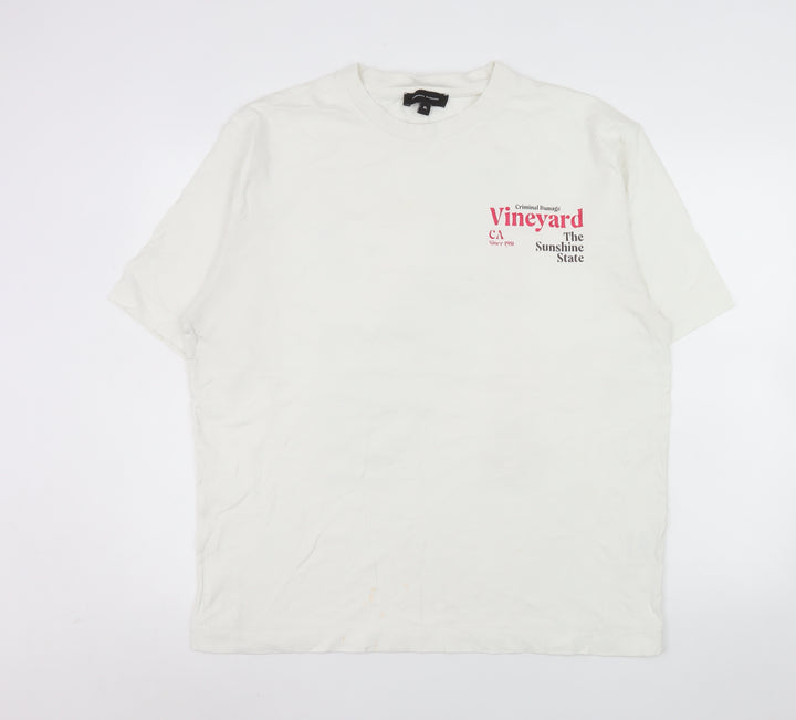 Criminal Damage Men's White California Vineyard Graphic T-Shirt XL