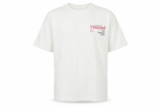Front view of Criminal Damage Men's White California Vineyard Graphic T-Shirt XL