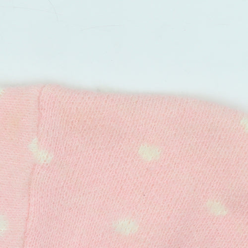 Boohoo Women Pink Roll Neck Snowflake Knit Jumper Size M