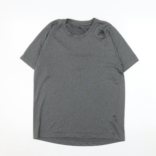 Adidas Mens Grey Small Training T-Shirt Climalite Athletic Fit