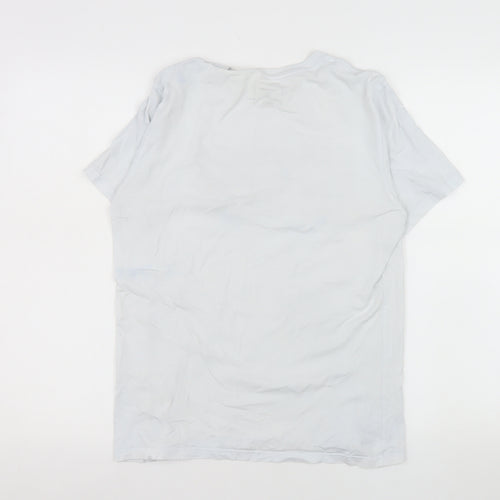 Kenzo Men's White Tiger Logo Embroidered Cotton T-Shirt L