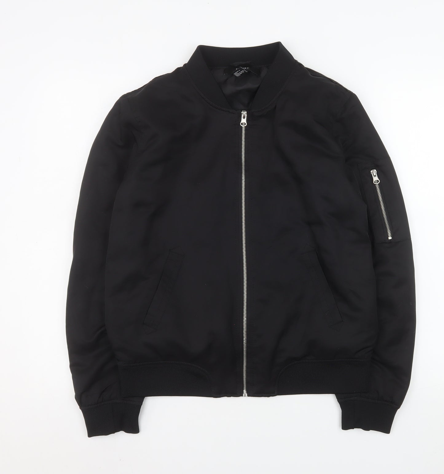 Forever 21 Men's Black Polyester Bomber Jacket Size M