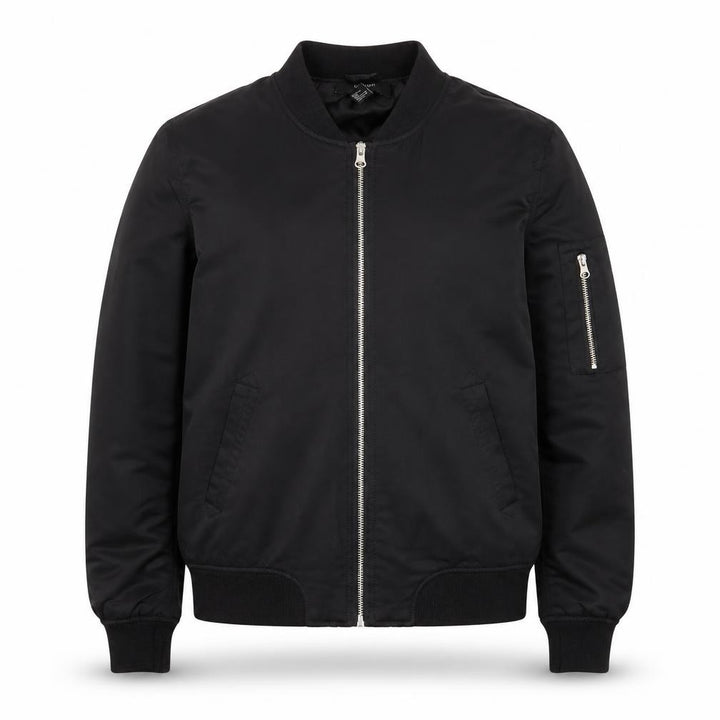 Forever 21 Men's Black Polyester Bomber Jacket Size M