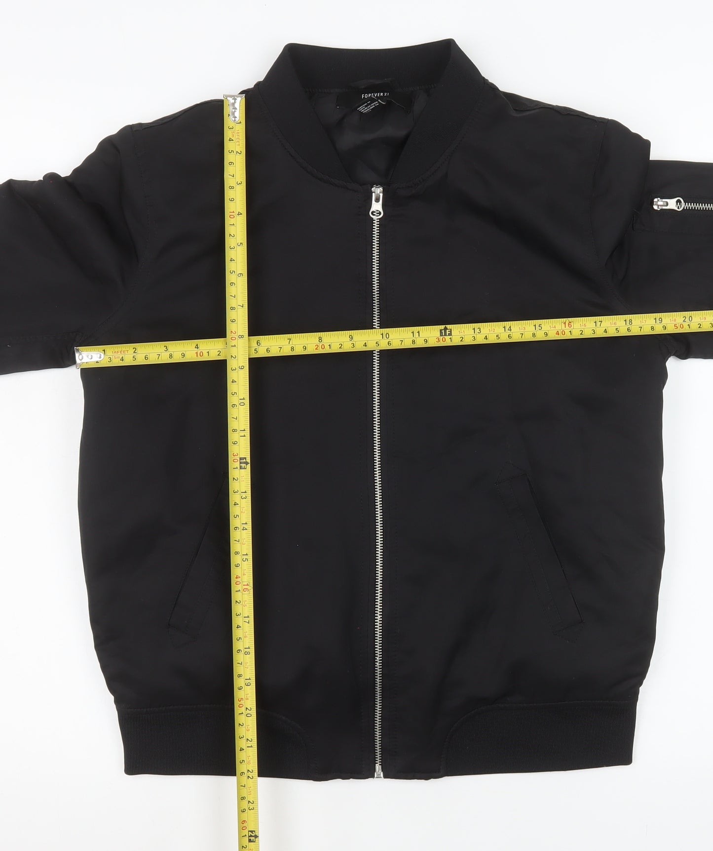Forever 21 Men's Black Polyester Bomber Jacket Size M