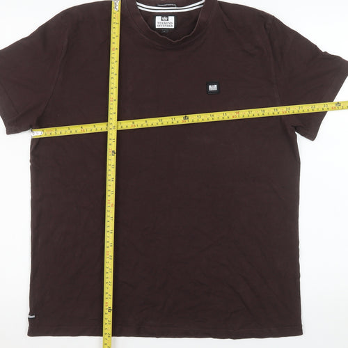 Weekend Offender Men's Brown Cotton Crew Neck T-Shirt Size L