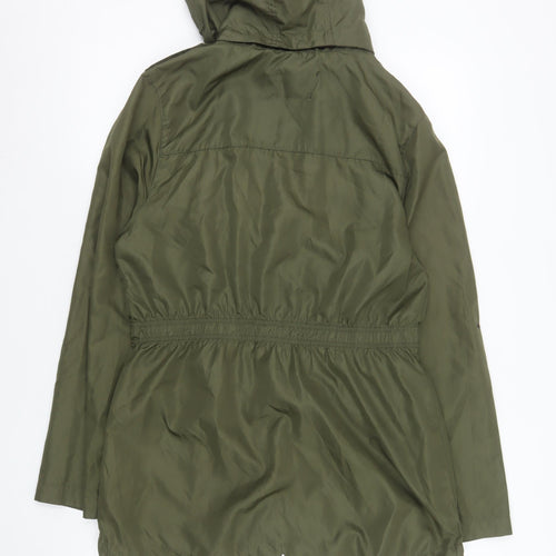Brave Soul Women Green Parka Jacket Size 12 Hooded Mid-Length