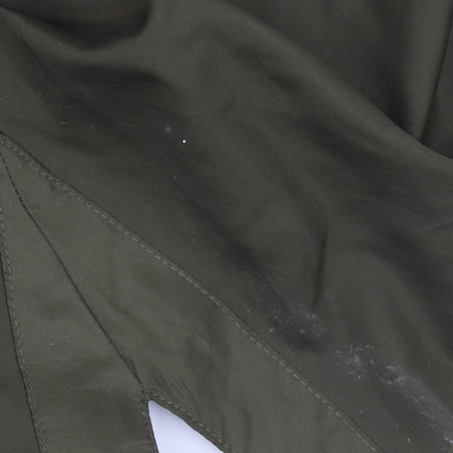 Brave Soul Women Green Parka Jacket Size 12 Hooded Mid-Length