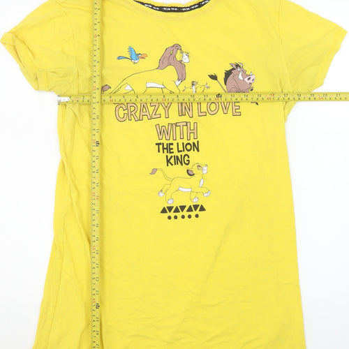 Disney Women Yellow The Lion King Nightshirt T-Shirt Style Size 10-12