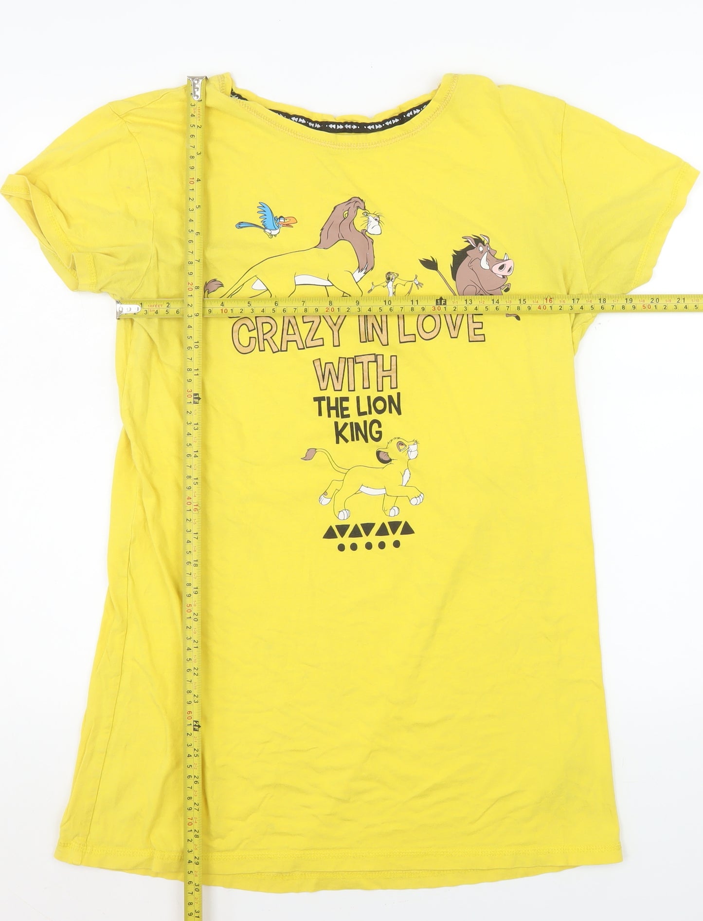 Disney Women Yellow The Lion King Nightshirt T-Shirt Style Size 10-12