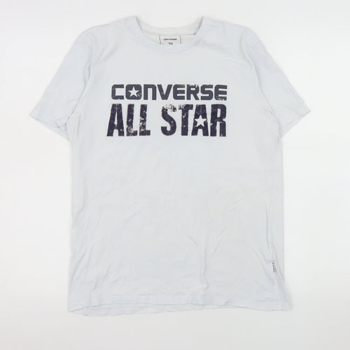 Converse Men’s White All Star Graphic T-Shirt XS Crew Neck Cotton