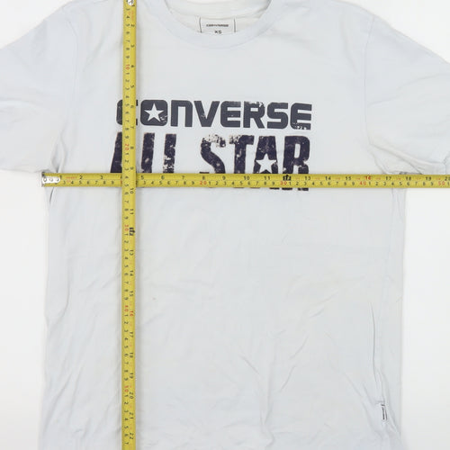 Converse Men’s White All Star Graphic T-Shirt XS Crew Neck Cotton