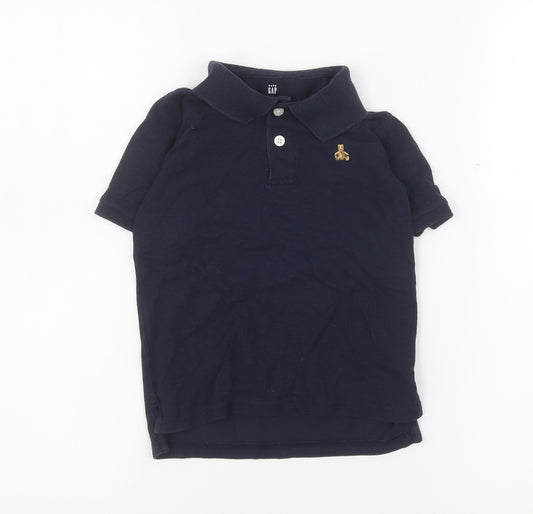 GAP Boys Blue 4 Years Polo Shirt with Embroidered Bear