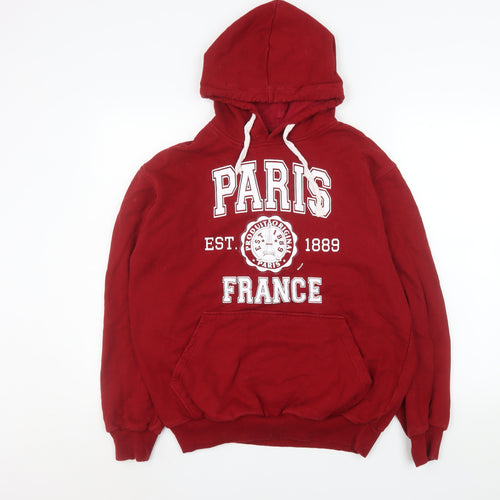 Paris Produit Original Men's Red Pullover Hoodie L Graphic Print