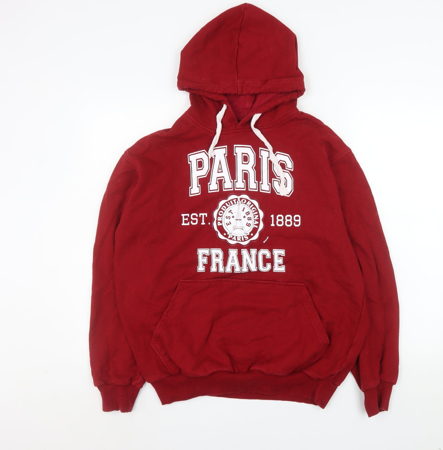 Paris Produit Original Men's Red Pullover Hoodie L Graphic Print